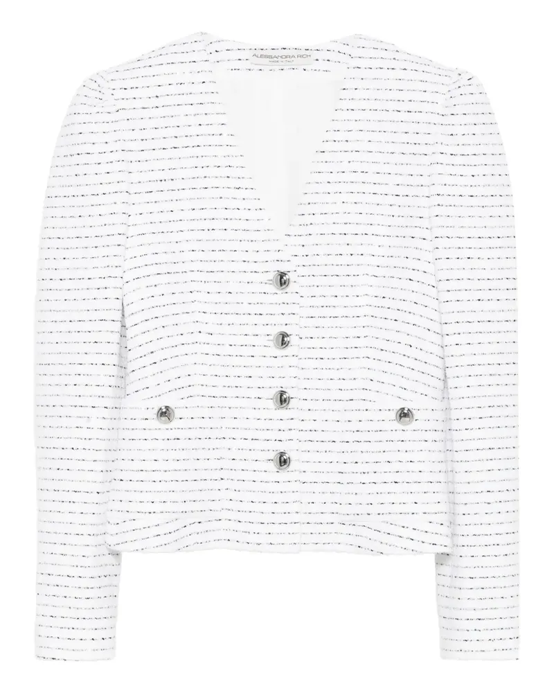 Alessandra Rich Gestreifte Jacke - Weiß Weiß