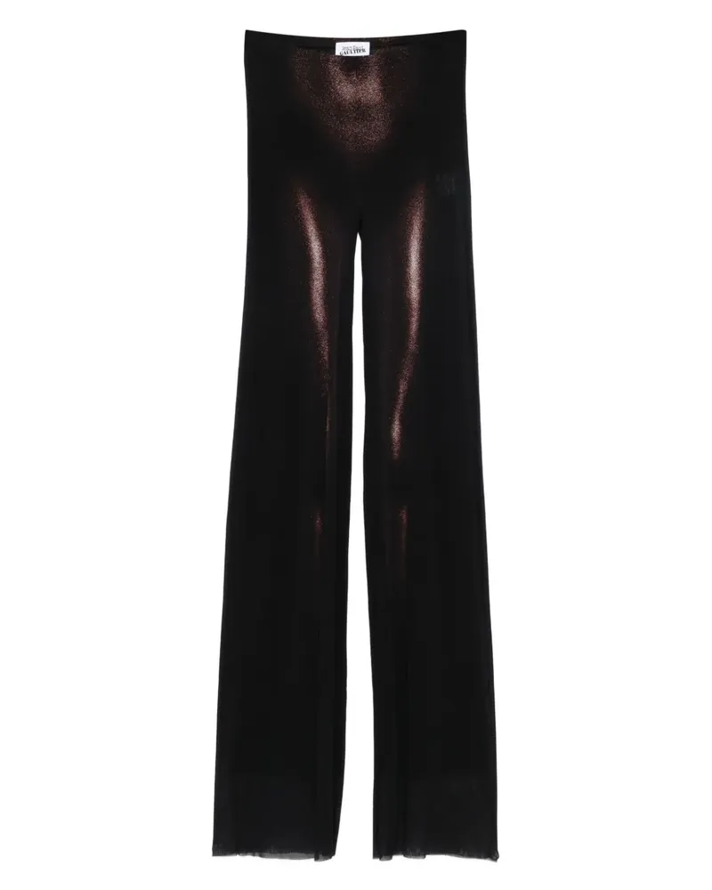 Jean Paul Gaultier Mesh-Hose mit Body-Print - Braun Braun