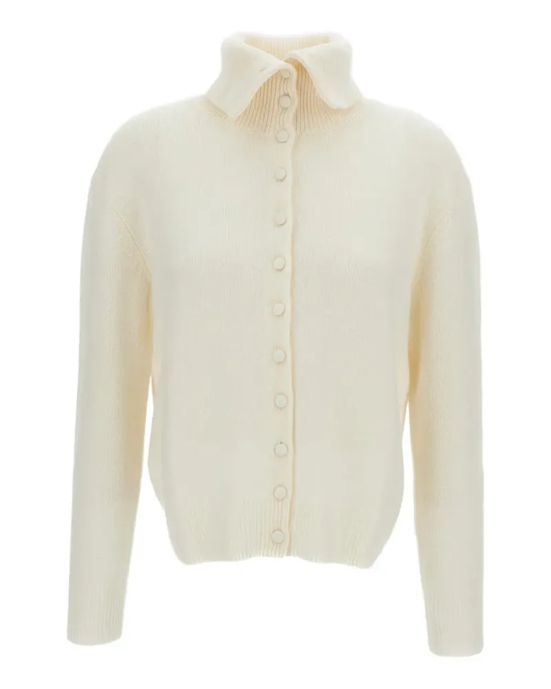 Lisa Yang button-up mock-neck sweater - Weiß Weiß