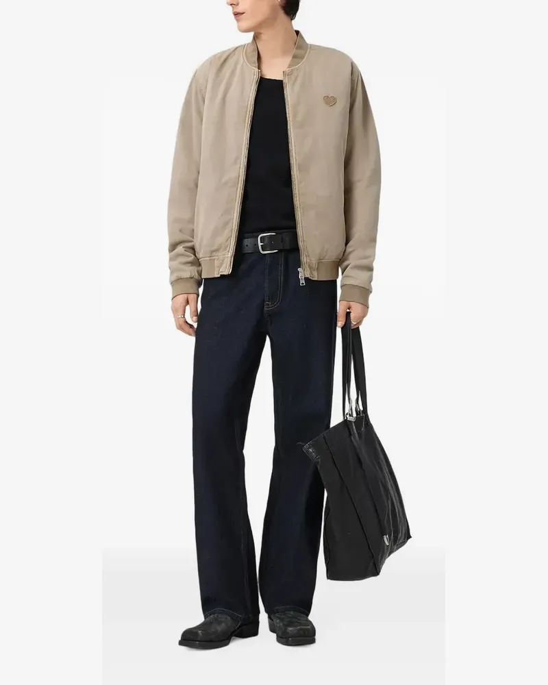 AllSaints Forres heart-patch bomber jacket - Nude Nude