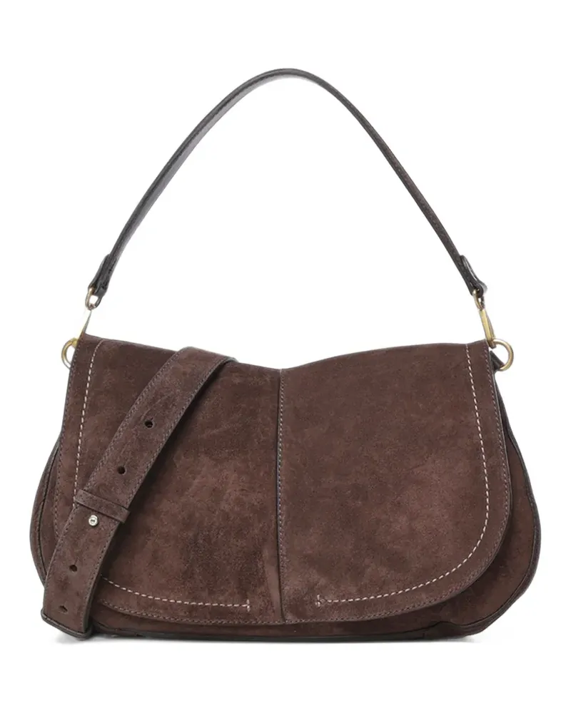 Gianni Chiarini Helena Schultertasche mit Einsätzen und Wildleder-Finish - Braun Braun