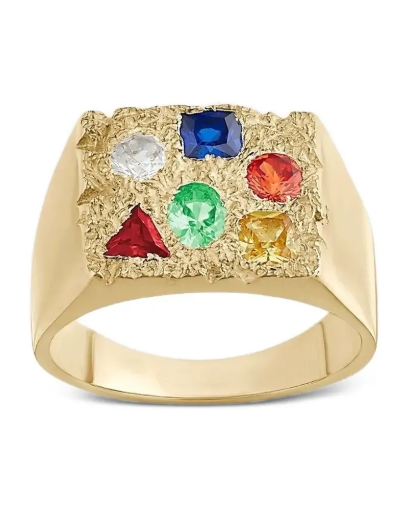 BLEUE BURNHAM 9kt Siegelring aus recyceltem Gelbgold mit Saphir Gold