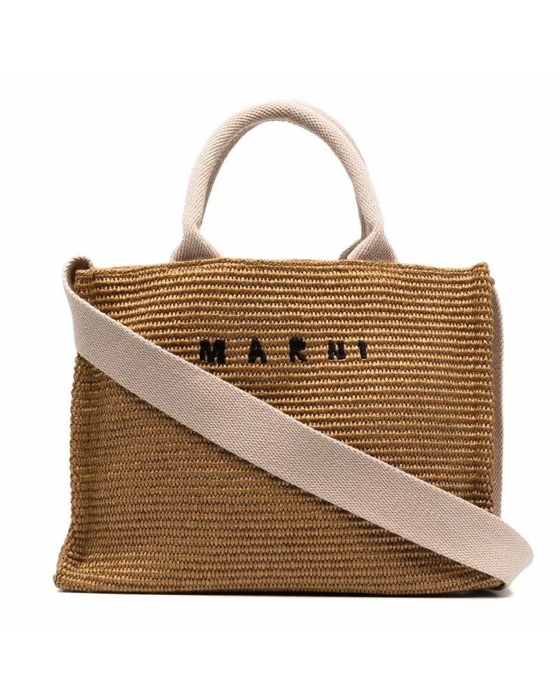 Marni Handtasche mit Logo - Braun Braun