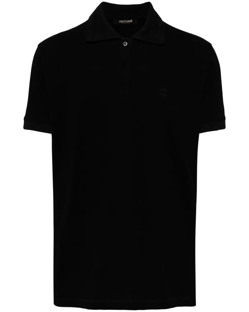 Roberto Cavalli Poloshirt mit Logo-Stickerei Schwarz