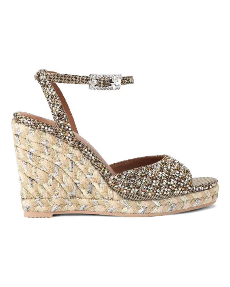 Kurt Geiger 105mm houndstooth espadrilles sandals - Gold Gold