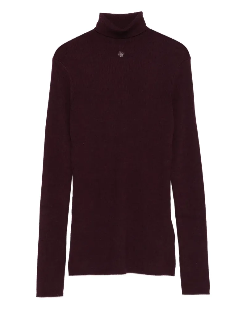 Maje Gerippter Rollkragenpullover - Rot Rot