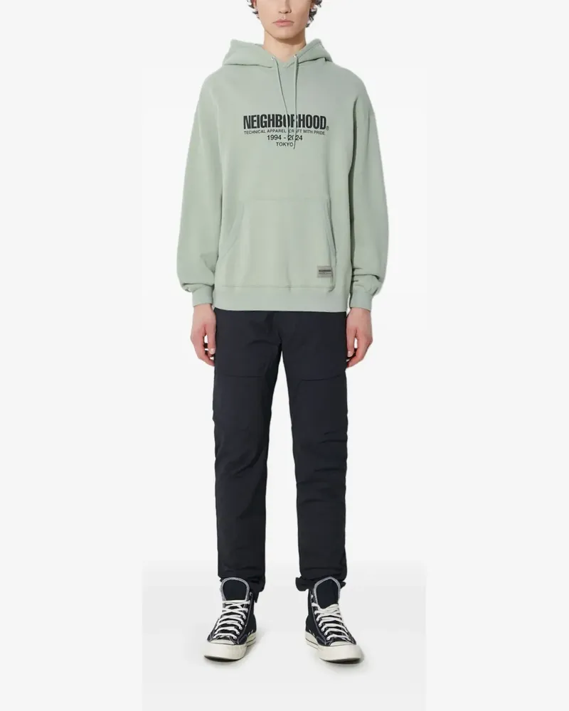 Neighborhood Hoodie mit Logo-Print - Grün Grün