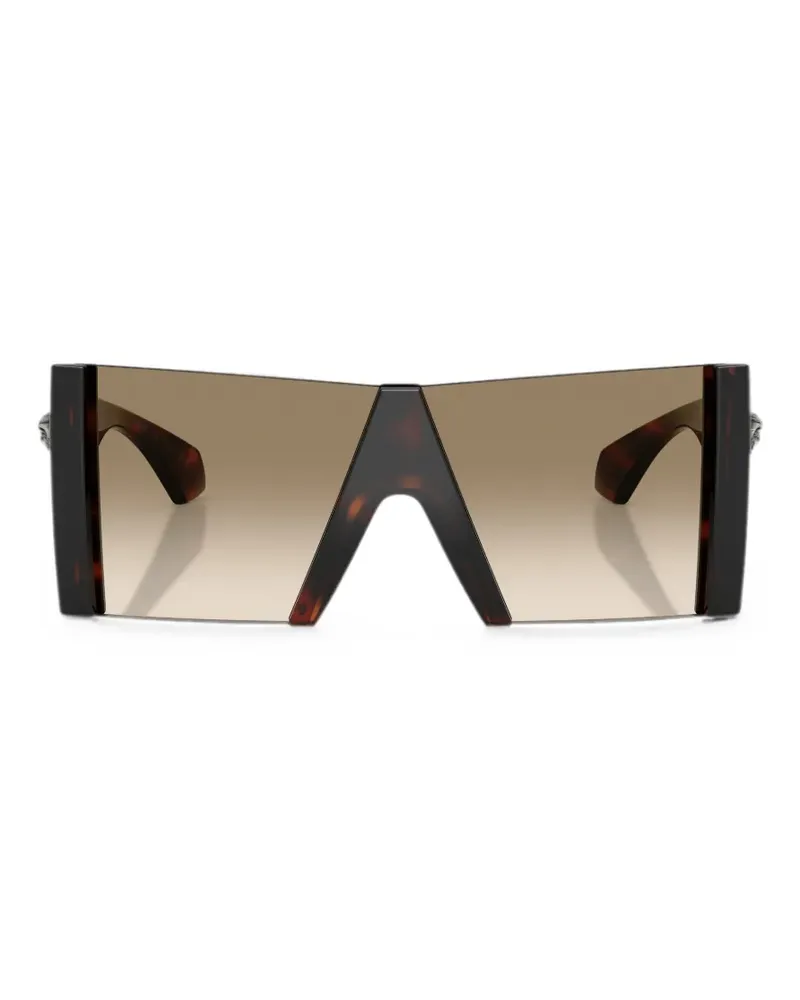 Versace Medusa plaque geometric-frame sunglasses - Braun Braun
