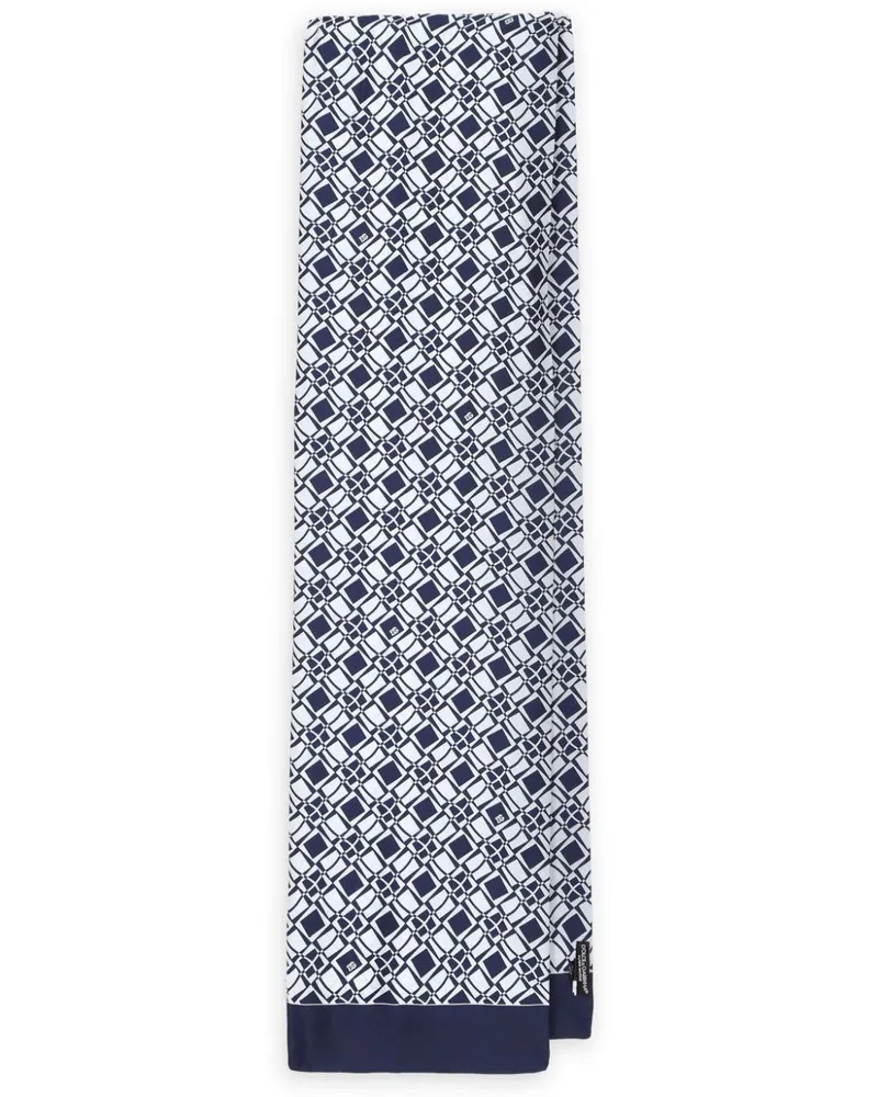 Dolce & Gabbana Seidenschal mit geometrischem Print Blau