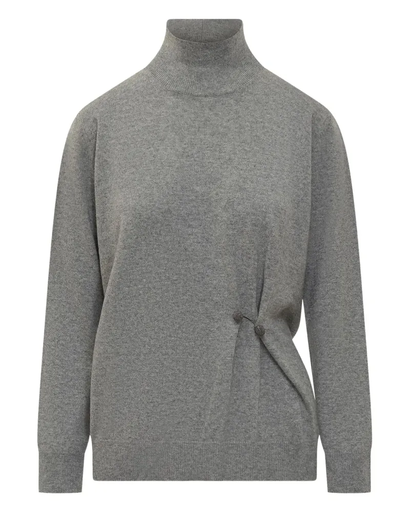 Fabiana Filippi Stehkragen-Pullover mit Nadeldetail - Grau Grau