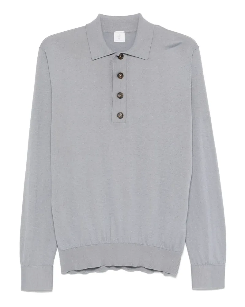 Eleventy Langärmeliges Poloshirt - Grau Grau
