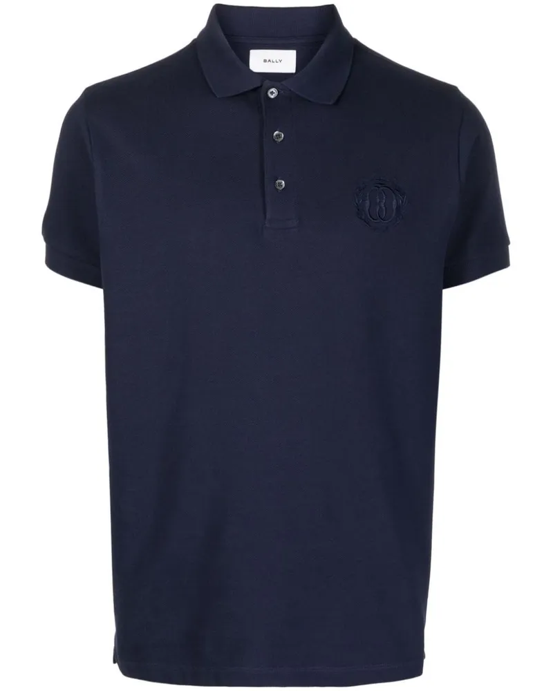 Bally Poloshirt mit Logo-Stickerei Blau