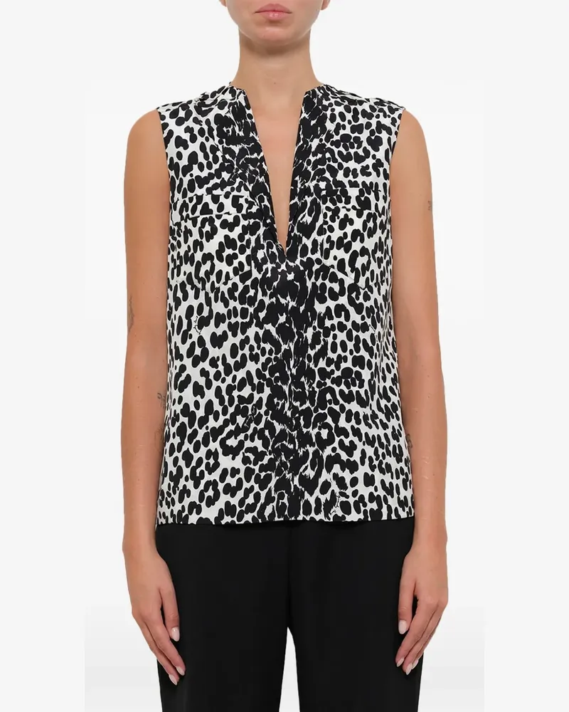 Givenchy Seidentop mit Animal-Print - Schwarz Schwarz