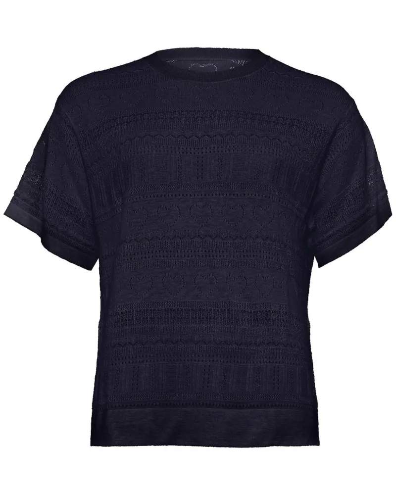 Eres Ambroise Kaschmir-T-Shirt mit Spitze - Blau Blau