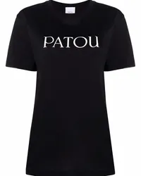 Patou T-Shirt aus Bio-Baumwolle mit Logo-Print Schwarz