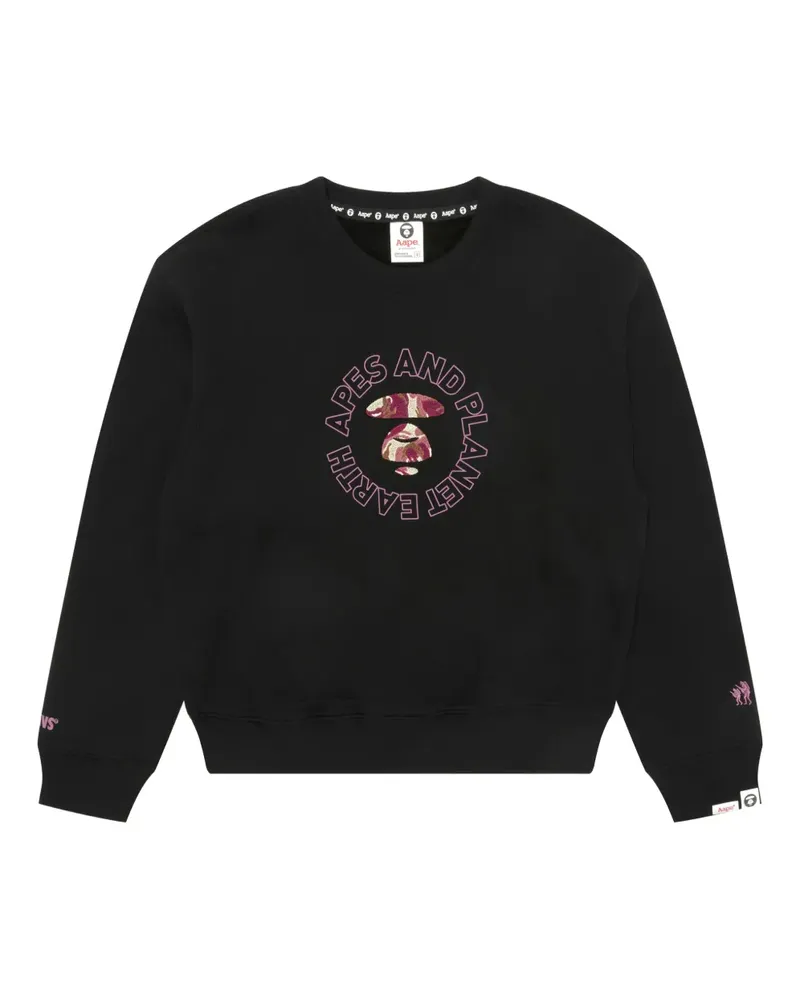 BAPE Sweatshirt mit Camouflagemuster - Schwarz Schwarz