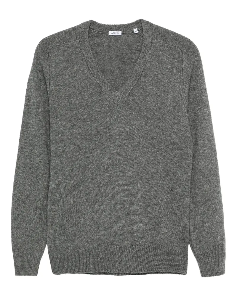 ASPESI Fein gestrickter Pullover - Grau Grau