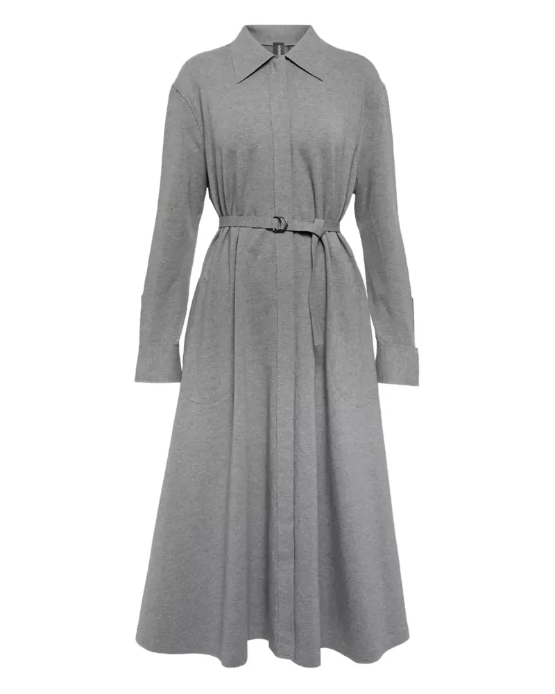 Norma Kamali long-sleeve belted midi dress - Grau Grau