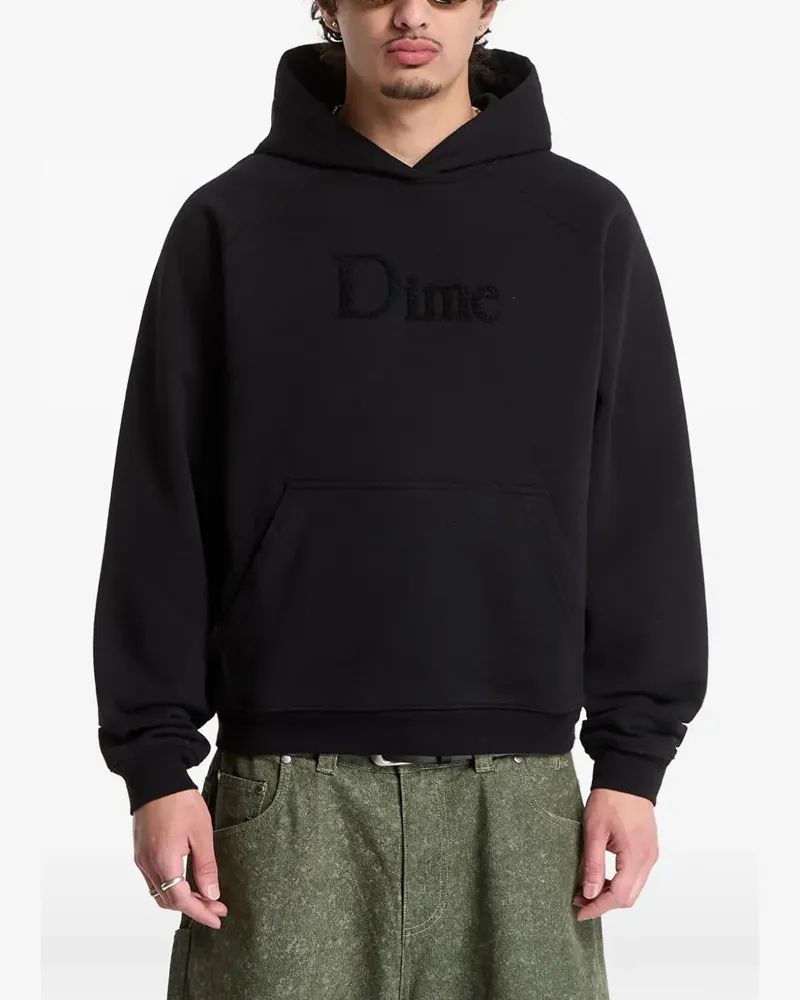 Dime logo-embroidered raglan hoodie - Schwarz Schwarz