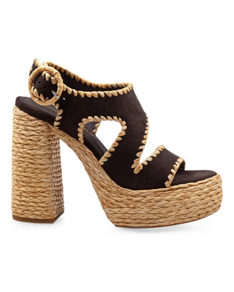 Paloma Barceló Wanda whipstitch-trim heeled sandals - Braun Braun