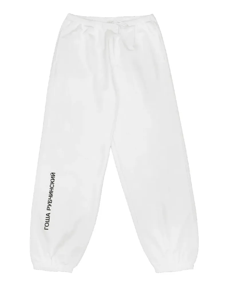 Gosha Rubchinskiy logo-print cuffed track pants - Weiß Weiß