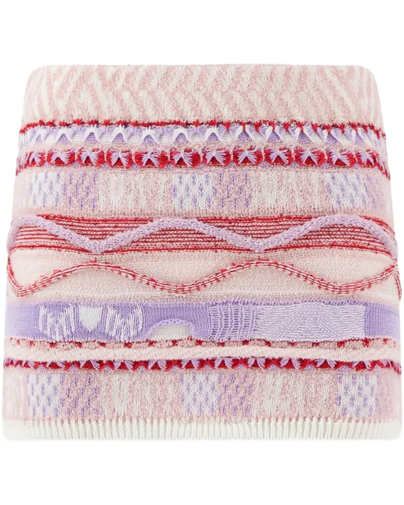 Laneus Minirock mit Jacquardmuster - Violett Violett