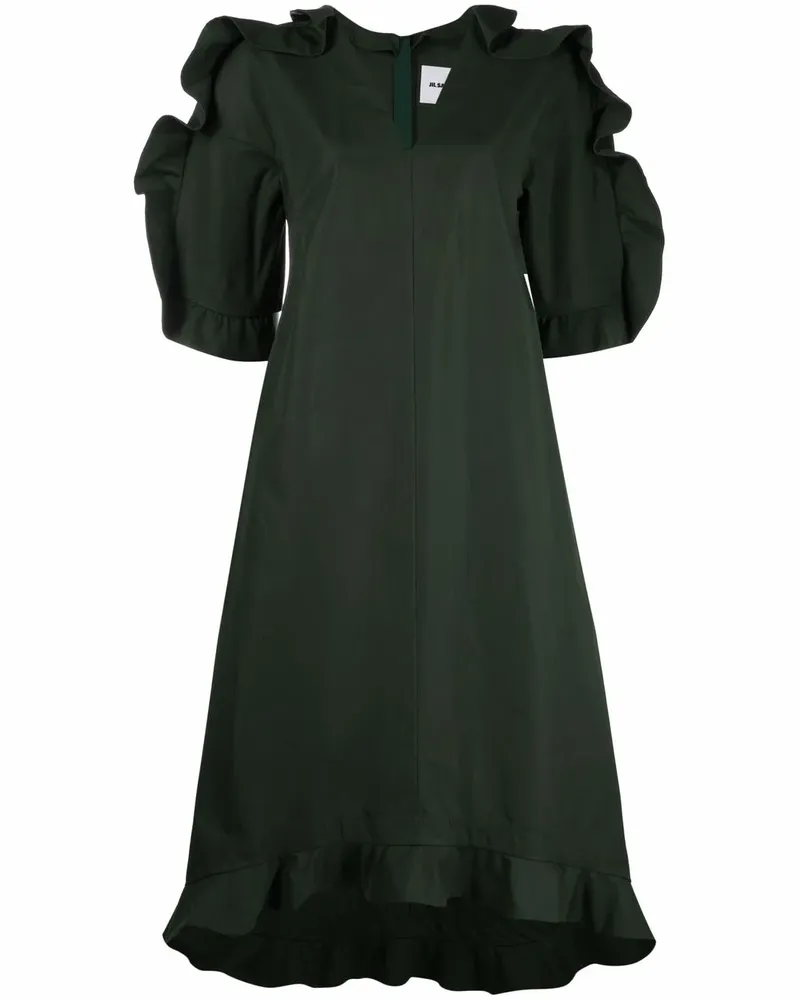 Jil Sander Oversized-Kleid mit Rüschen - Grün Grün
