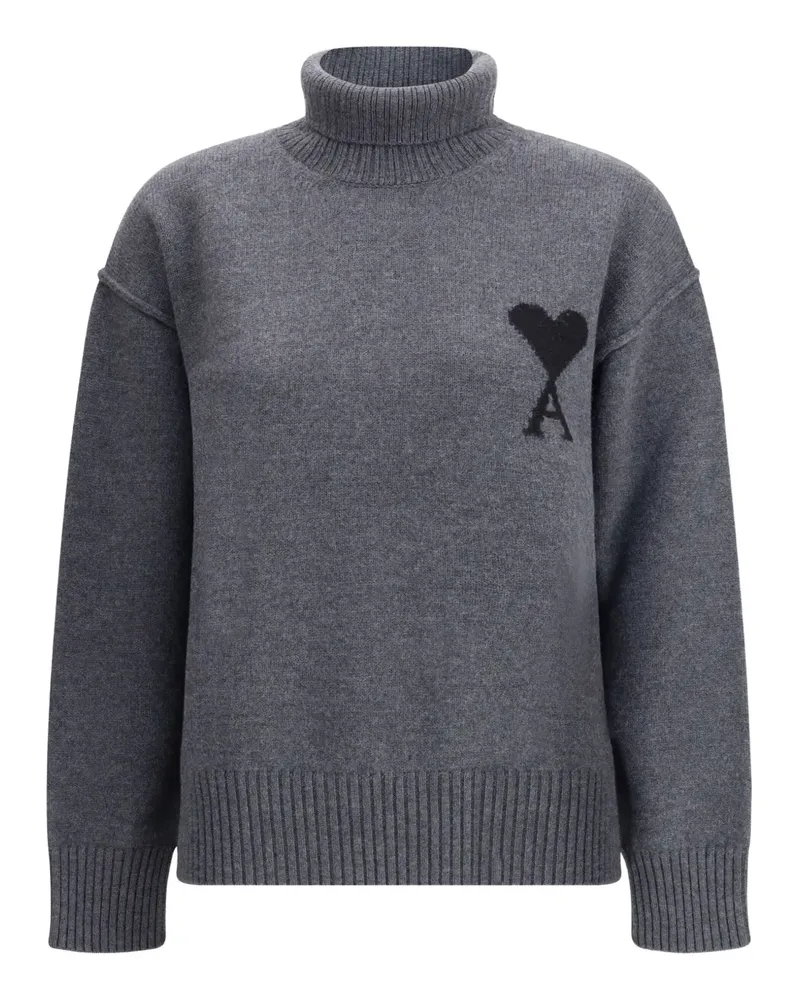 AMI Paris Ami de Coeur Rollkragenpullover - Grau Grau