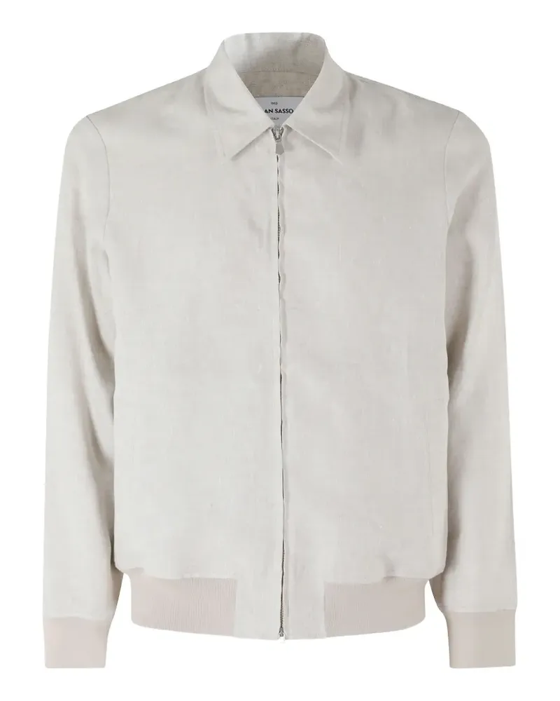 Gran Sasso zip-up ribbed-trim jacket - Nude Nude