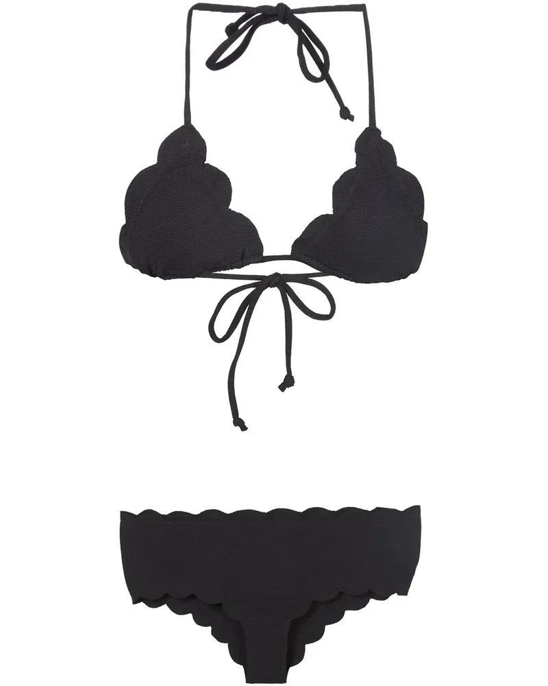 Marysia Bikini mit Wellenkanten - Schwarz Schwarz