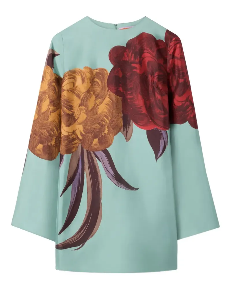 La DoubleJ Supremes Swing Minikleid mit Blumenprint - Blau Blau