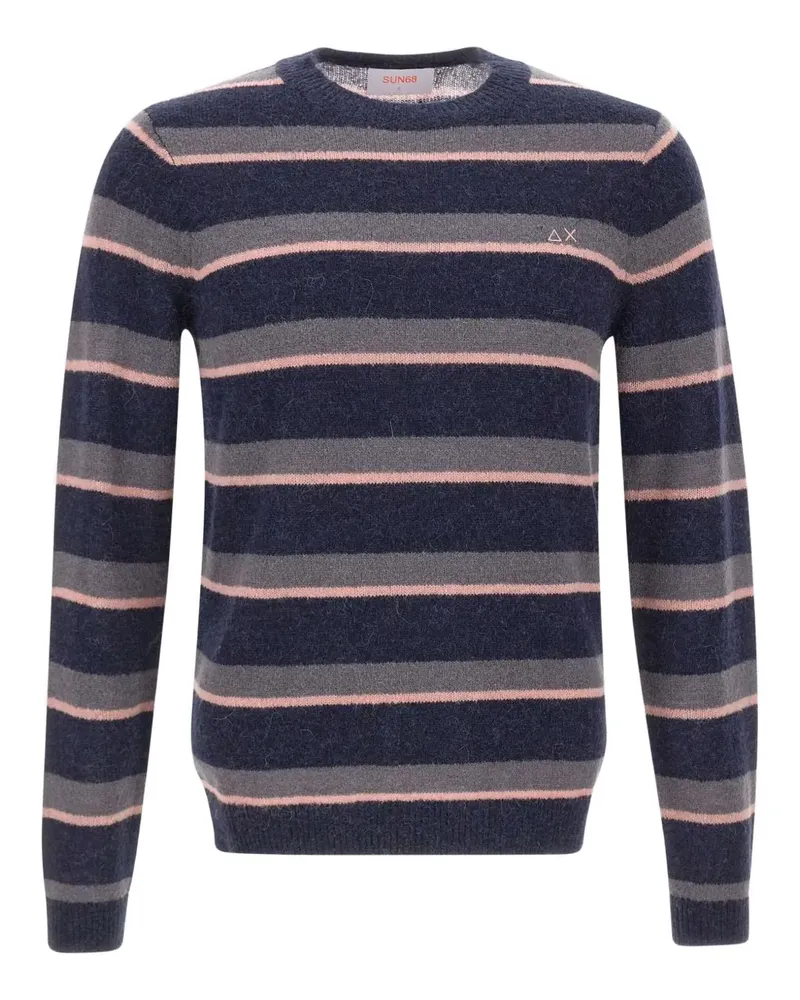Sun68 Gestreifter Pullover - Blau Blau