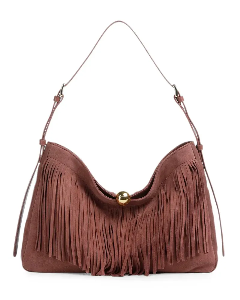 Furla Schultertasche mit Fransen - Braun Braun