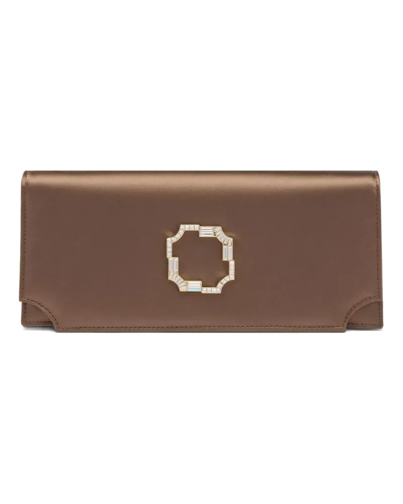 Malone Souliers Verzierte Clutch aus Satin - Braun Braun