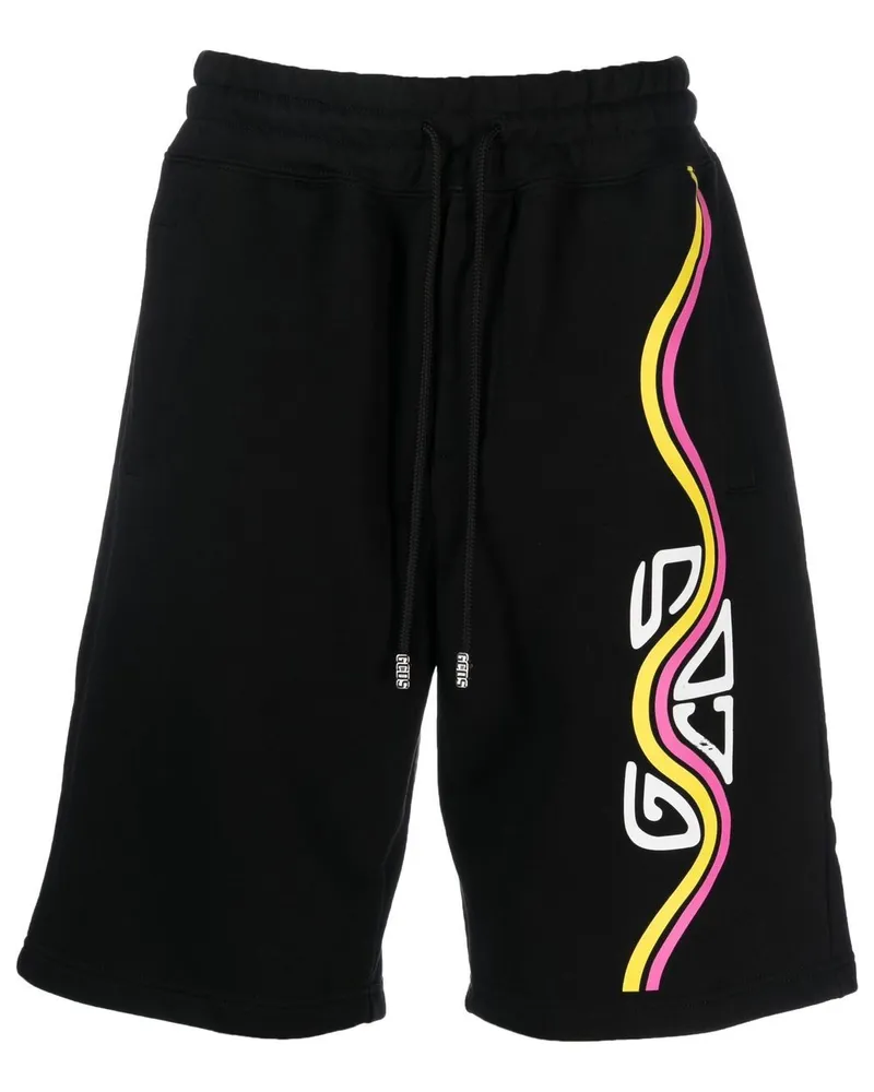 GCDS Joggingshorts mit Logo-Print Schwarz