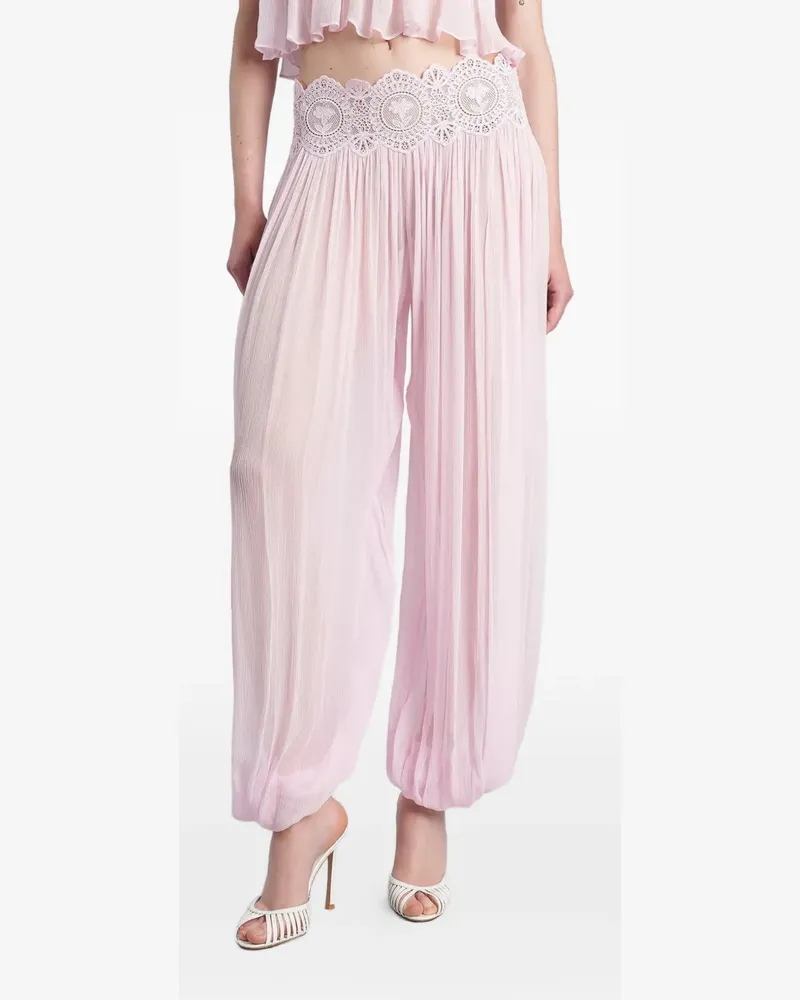 Retrofête Dreamy Hose mit Spitzeneinsätzen - Rosa Rosa