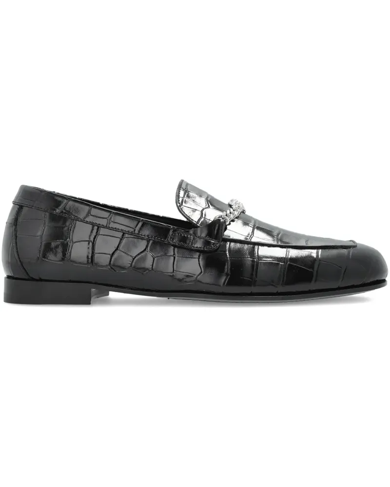 Versace Loafer mit Kroko-Prägung - Schwarz Schwarz