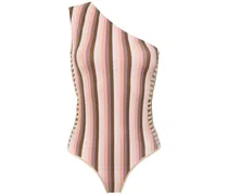 Asymmetrischer Badeanzug - Braun