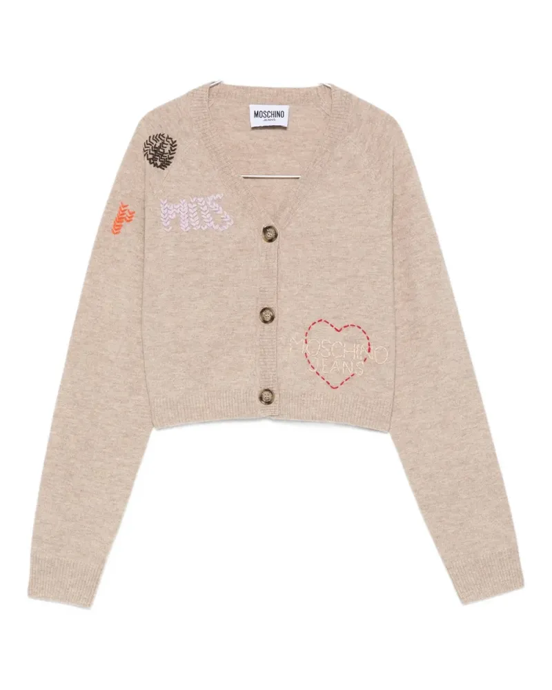 Moschino Cardigan mit Logo-Stickerei - Nude Nude