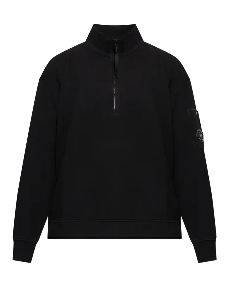 C.P. Company Pullover mit Lens-Detail und Viertelreißverschluss - Schwarz Schwarz