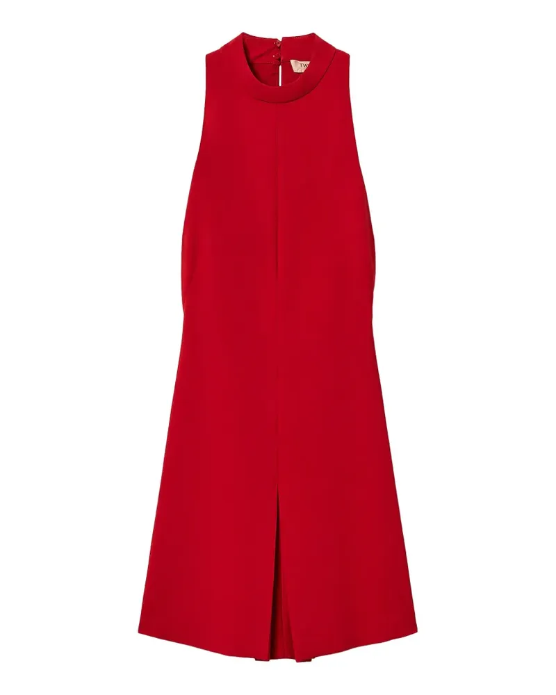 Twin-Set Kurzes Neckholder-Kleid aus Krepp - Rot Rot