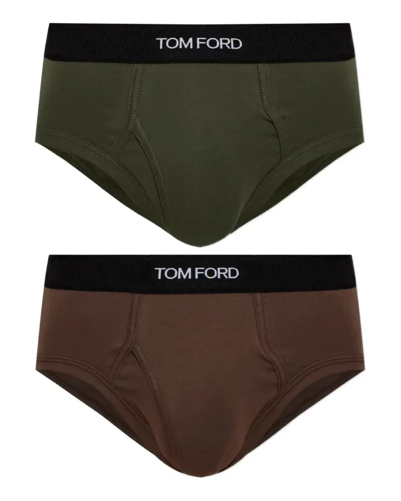Tom Ford Slips mit Logo-Bund (2er-Set) - Grün Grün
