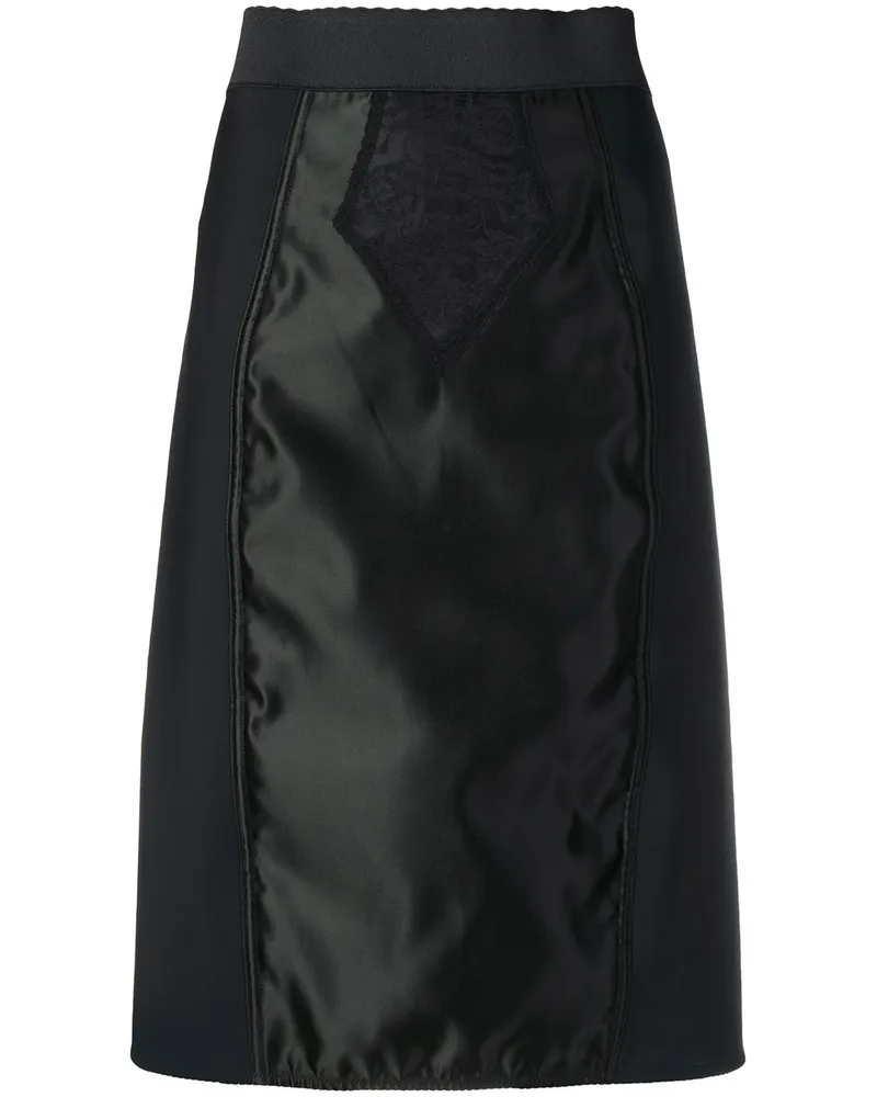 Dolce & Gabbana Rock mit Satineinsatz - Schwarz Schwarz
