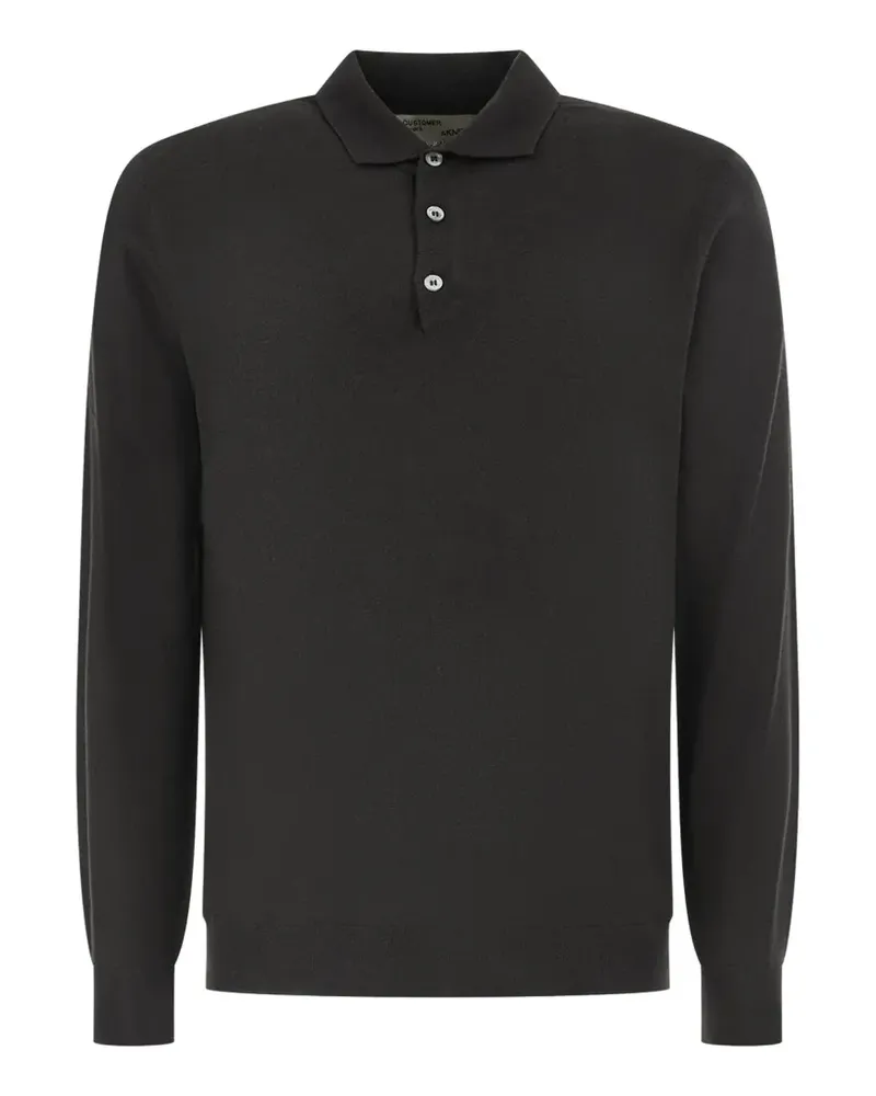 Customer Lovers Gestricktes Poloshirt - Schwarz Schwarz