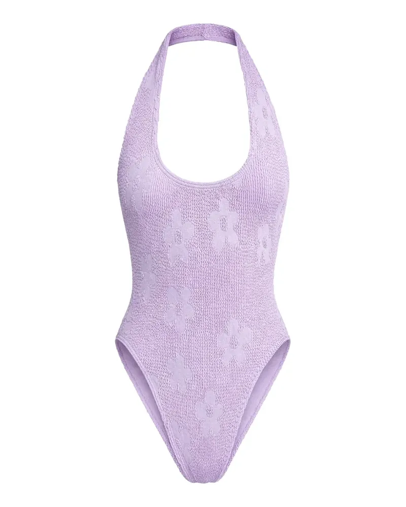 bond-eye Strukturierter Badeanzug mit Blumen - Violett Violett