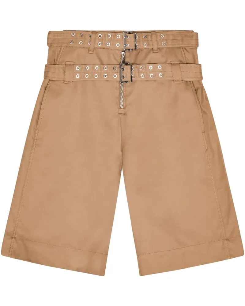 Ganni Shorts im Layering-Look - Braun Braun
