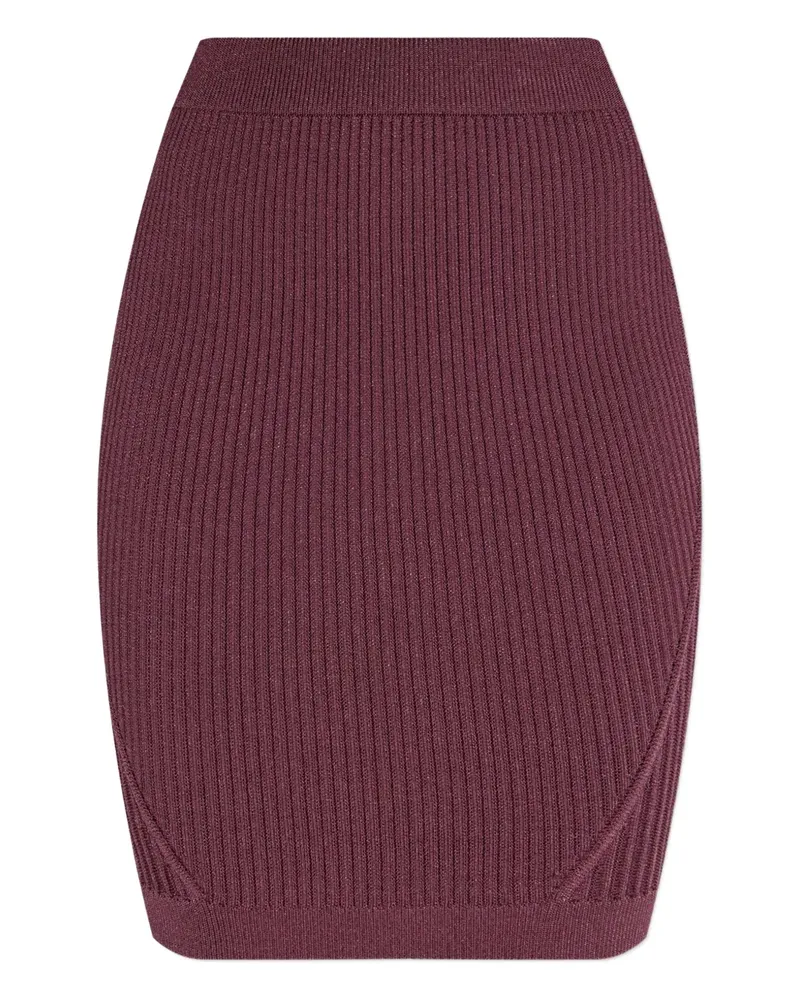 Balmain Gerippter Minirock - Violett Violett