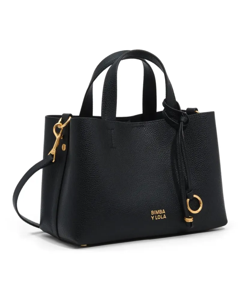 BIMBA Y LOLA Mittelgroßer Chihuahua Tote Bag aus schwarzem Leder Schwarz