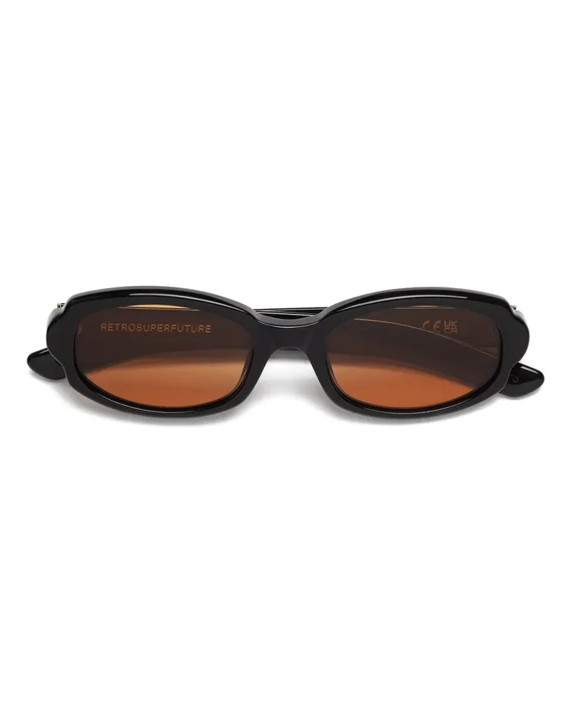 RETROSUPERFUTURE Sonnenbrille mit ovalem Gestell - Schwarz Schwarz