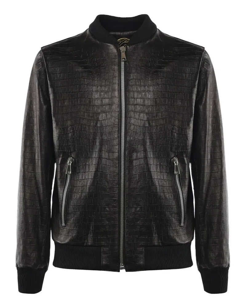 Giuliano Galiano Good Fellas leather bomber jacket - Schwarz Schwarz
